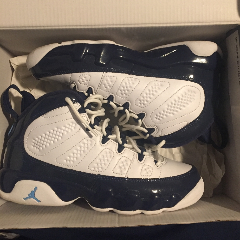Air Jordan 9 gs Y4  white/ University blue